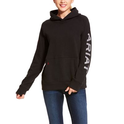 Ariat FR Primo Fleece Logo - Hoodie Zwart Dames - 17754-790